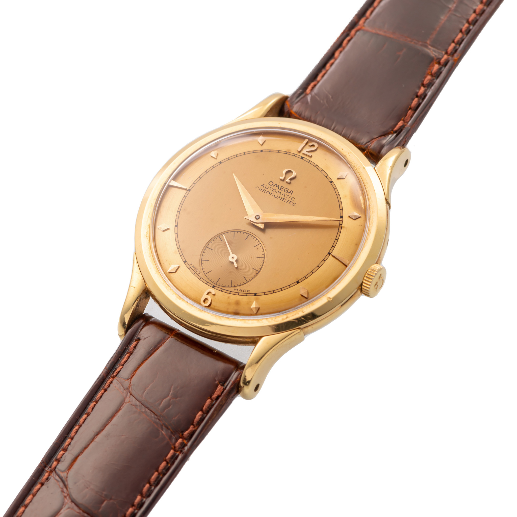 Omega Chronograph CK808 Yellow Gold Double Signed Pulsation Dial